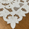 Bandeja de Chá Crivo Floral Bordado 32x48cm Branco C/Nude IIII