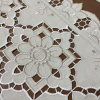 Bandeja de Chá Crivo Floral Perola Bordado Bege 32x48cm