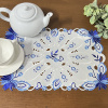 Bandeja Toalhinha Bordada Primavera Azul