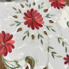 Bandeja Toalhinha Bordada Primavera Creme C/Flores Vermelhas