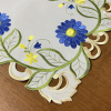 Bandeja Toalhinha Bordada Primavera Flor Azul C/Verde
