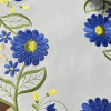 Bandeja Toalhinha Bordada Primavera Flor Azul C/Verde