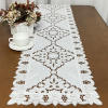 Caminho de Mesa 1.50m Crivo Floral Branco C/Nude II