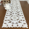 Caminho de Mesa 1.50m Crivo Floral Branco C/Nude III
