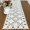 Caminho de Mesa 1.80m Crivo Floral Bordado Branco C/Nude II