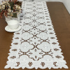 Caminho de Mesa 1.80m Crivo Floral Bordado Flor Branca