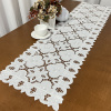 Caminho de Mesa 1.80m Crivo Floral Bordado Flor Branca