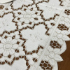 Caminho de Mesa 2.20m Crivo Floral Bordado Branco C/Nude II