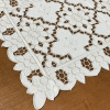 Caminho de Mesa 2.20m Crivo Floral Bordado Branco C/Nude II