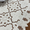 Caminho de Mesa 2.20m Crivo Floral Perola Bordado Bege
