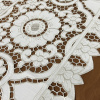 Caminho de Mesa 90cm Crivo Floral Bordado Branco C/Nude