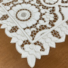 Caminho de Mesa 90cm Crivo Floral Bordado Branco C/Nude