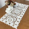 Caminho de Mesa 90cm Crivo Floral Bordado Branco C/Nude
