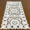 Caminho de Mesa 90cm Crivo Floral Bordado Branco C/Nude