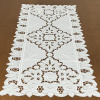 Caminho de Mesa 90cm Crivo Floral Bordado Branco C/Nude II