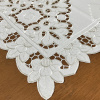 Caminho de Mesa 90cm Crivo Floral Bordado Branco C/Nude II