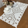Caminho de Mesa 90cm Crivo Floral Bordado Branco C/Nude II