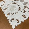 Caminho de Mesa 90cm Crivo Floral Bordado Branco C/Nude III