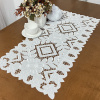 Caminho de Mesa 90cm Crivo Floral Bordado Flor Branca
