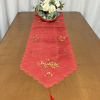 Caminho de Mesa Bordado Organza Vermelho C/ Flor mesclada 1,80