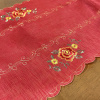 Caminho de Mesa Bordado Organza Vermelho C/ Flor mesclada 1,80