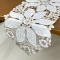 Caminho de Mesa Trilho Bordado Primavera Flor Branco C/Cinza 1,80m