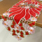 Caminho de Mesa Trilho Bordado Primavera Floral Vermelho 1,50m
