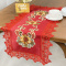 Caminho de Mesa Trilho Bordado Vermelho Elegance Girassol 90 cm