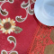 Caminho de Mesa Trilho Bordado Vermelho Elegance Girassol 90 cm