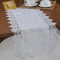 Caminho de Mesa Trilho Branco C/ Barrado em Guippir II 90cm