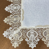 Caminho de Mesa C/ Barrado em Guippir Branco E Bege 90 cm