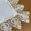 Caminho de Mesa C/ Barrado em Guippir Branco E Bege 90 cm