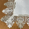 Caminho de Mesa C/ Barrado em Guippir Branco E Cinza 90 cm