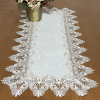 Caminho de Mesa C/ Barrado em Guippir Cinza 90 cm
