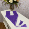 Caminho de Mesa Crochê 1,60mt - Violeta c/ Listra Branca - Produto Feito a Mão