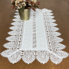 Caminho de Mesa em Lese Bordado C/Barrado em Guippir Branco II 90cm