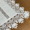 Caminho de Mesa em Lese Bordado C/Barrado em Guippir Branco III 90cm
