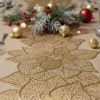 Caminho de Mesa Metalizado Dourado em Formato Floral Vazado 90cm