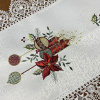 Caminho de Mesa Natalino Bordado Com Guippir 1.50m Branco Vela