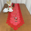 Caminho de Mesa Natalino Bordado Com Guippir 1.80m Vermelho Papai Noel II