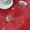 Caminho de Mesa Natalino Bordado Com Guippir 1.80m Vermelho Sino C/Meia Azul