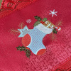 Caminho de Mesa Natalino Bordado Com Guippir 1.80m Vermelho Sino C/Meia Azul