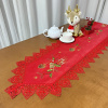 Caminho de Mesa Natalino Bordado Com Guippir 1.80m Vermelho Vela II