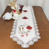 Caminho de Mesa Natalino Bordado Com Guippir 2.20m Branco Guirlanda