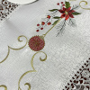 Caminho de Mesa Natalino Bordado Com Guippir 2.20m Branco Papai Noel