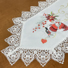 Caminho de Mesa Natalino Bordado Com Guippir 2.20m Branco Papai Noel