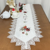 Caminho de Mesa Natalino Bordado Com Guippir 2.20m Branco Vela