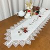 Caminho de Mesa Natalino Bordado Com Guippir 2.20m Branco Vela