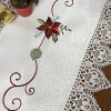 Caminho de Mesa Natalino Bordado Com Guippir 2.20m Branco Vela