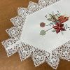 Caminho de Mesa Natalino Bordado Com Guippir 2.20m Branco Vela
